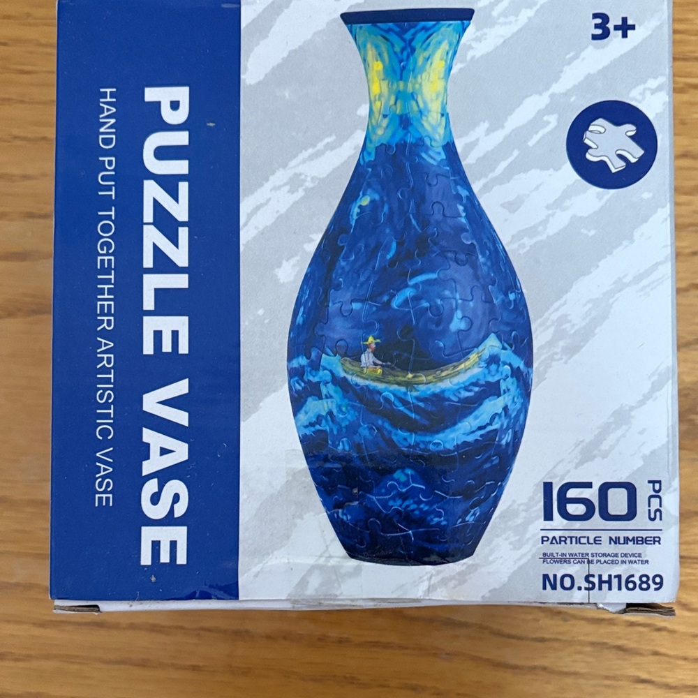 Artistic Blue Puzzle Vase